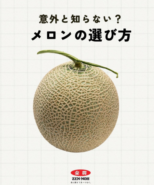 今が旬・メロンの選び方を、JA全農が伝授(画像:@zennoh_official)