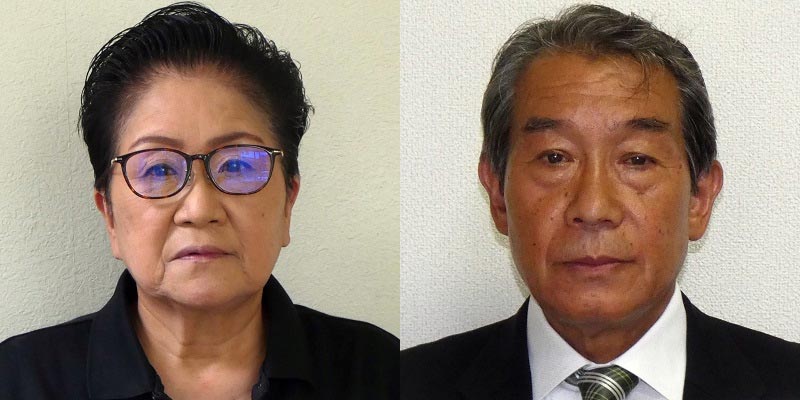 町議補選で当選した佐久間繁英氏(写真右)と神崎清美氏