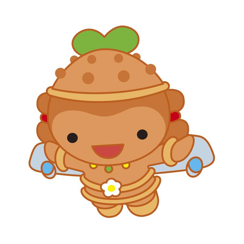 新たなバスのデザインに初登場する芝山町キャラクター「しばっこくん」