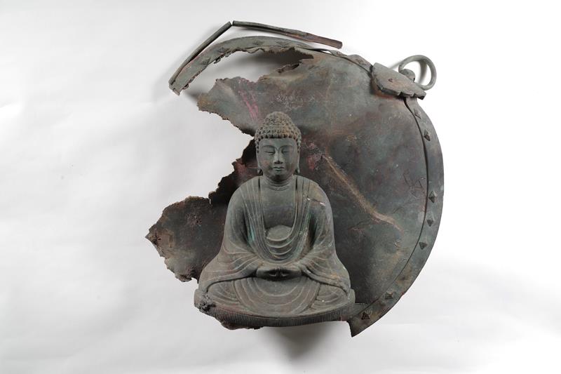 「鶴峯八幡宮所蔵阿弥陀如来懸仏」（市原市教委提供）も市文化財に指定された