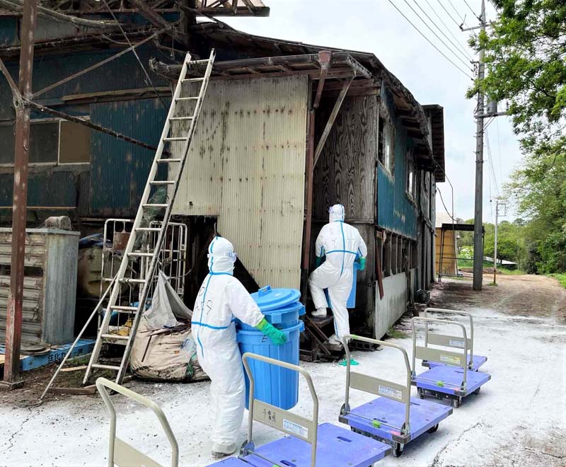 富里市内で行われた防疫作業の様子（県提供）