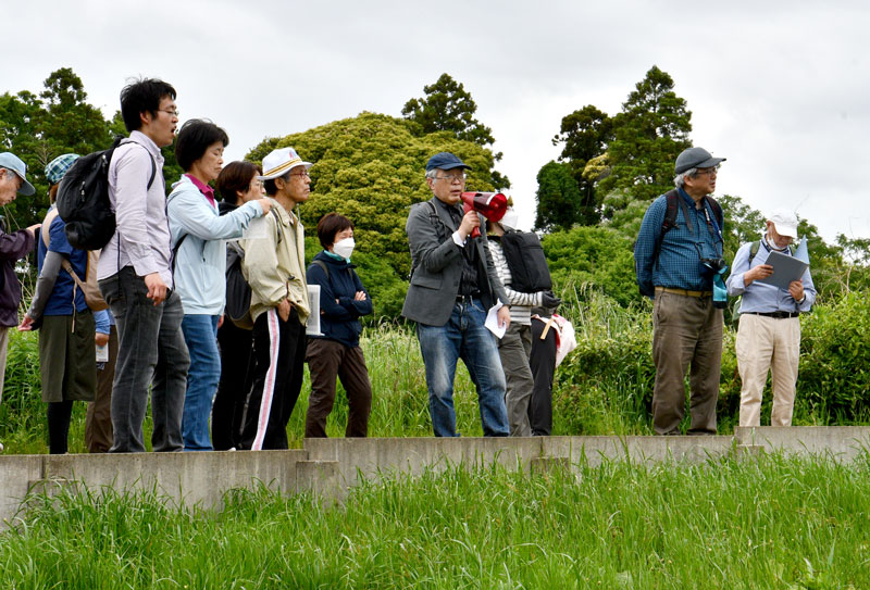 多古町の山城や周辺の町並みを見て回る参加者＝多古町