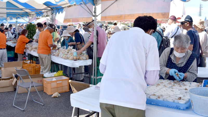 生産量日本一で旬を迎えた八街市産の落花生の魅力を発信する「やちまた落花生まつり」＝ＪＲ八街駅北口広場