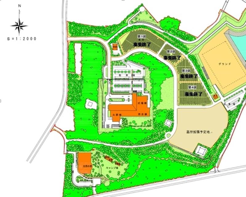 印西霊園の図面(印西地区環境整備事業組合提供)