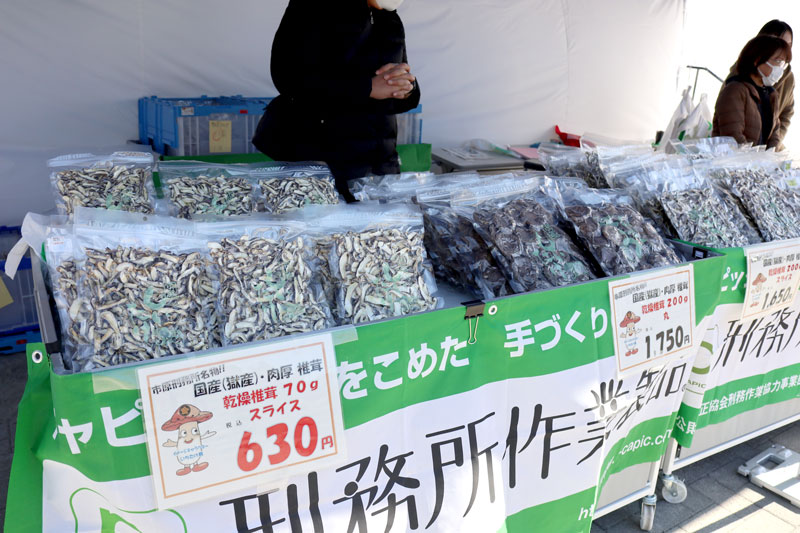 市原刑務所の矯正展で今回も人気のシイタケ＝８日、市原市