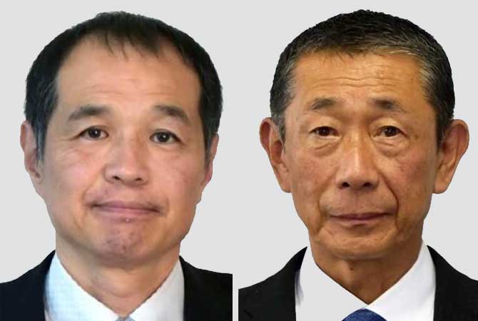 （左から届け出順）佐々木久之氏、亀田郁夫氏